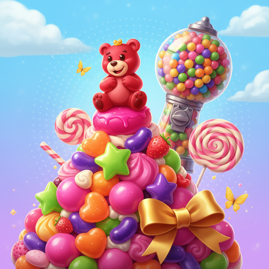 Sugar Rush 1000 de Pragmatic Play – logo officiel du jeu de casino avec bonbons colorés